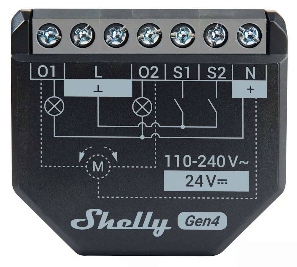 Shelly 2PM Gen4 Unterputz-Relais | 2-Kanal Smart-Schalter | Wi-Fi, Zigbee, Matter & BLE | Leistungsmessung | Rollladensteuerung