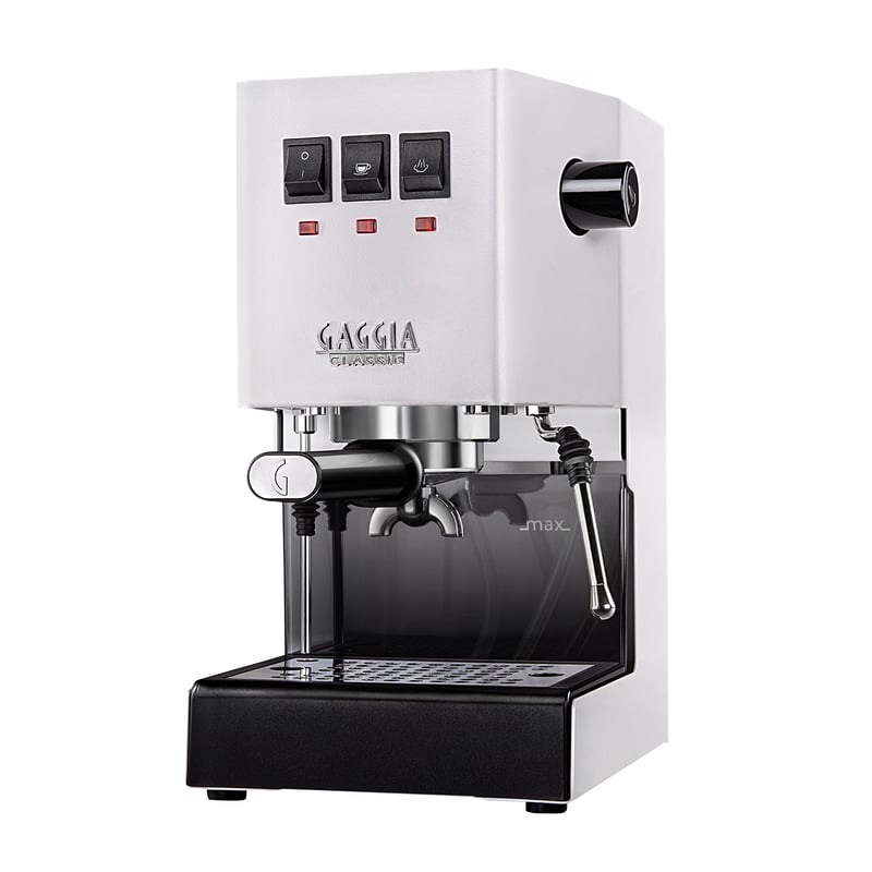 Gaggia Classic Evo White – robuste Siebträgermaschine für Espresso Gaggia Classic Evo White Siebträgermaschine mit Dampfdüse und Portafilter