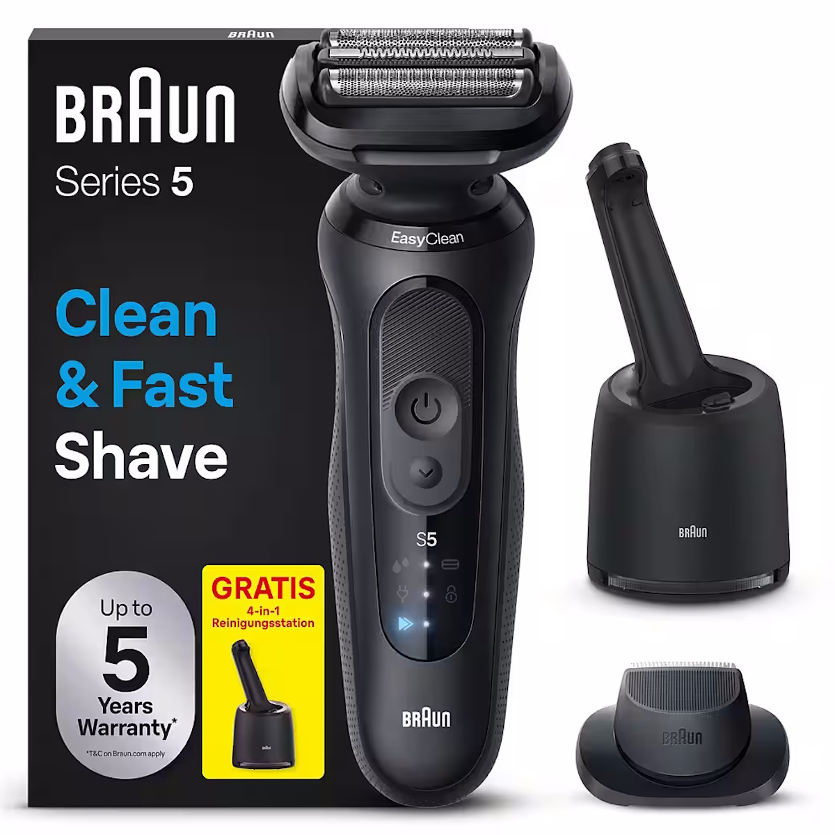 Braun Series 5 52-N7200cc + gratis Reinigungsstation - Schwarz Braun Series 5 52-N7200cc + gratis Reinigungsstation - Schwarz