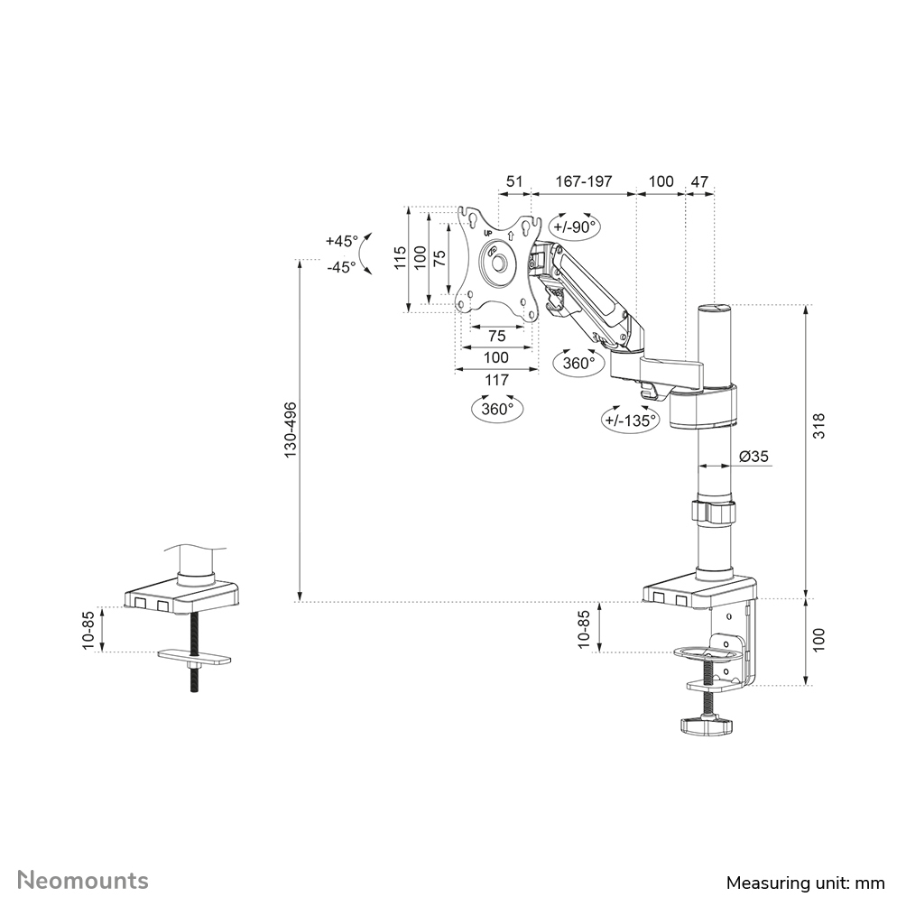 Neomounts DS70-750BL1