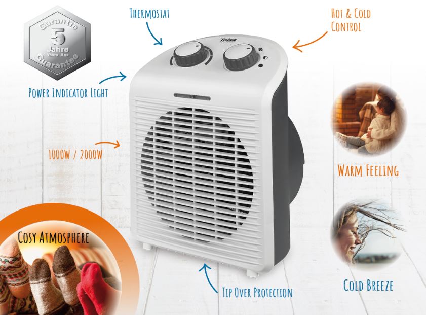 TRISA 9353.4112 heater fan heat & chill white, black 2000 watts , EAN:7640139999955 