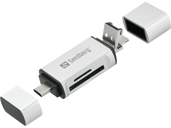 Sandberg 3in1 Card Reader USB-A, USB C + Micro USB devices