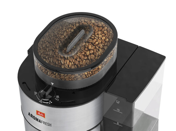 Melitta Aroma Fresh Kaffeeautomat mit integrierter Kaffeemühle schwarz/edelstahl