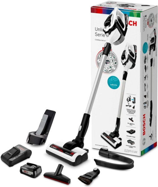 BOSCH BBS812PCK Series 8 Cordless Vacuum Cleaner Unlimited White