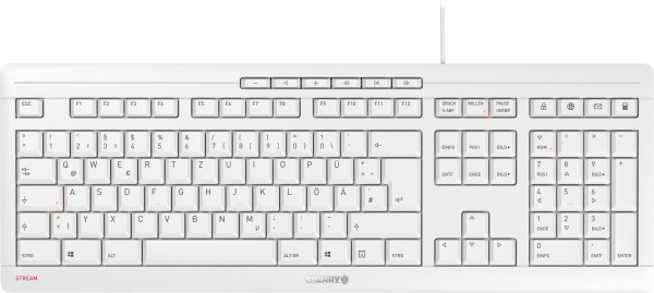 Cherry Stream Keyboard, white, German layout