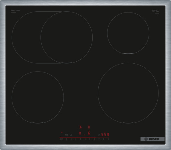 BOSCH PIF645HB1E Series 6 induction hob with surface-mounted frame, 60 cm, black