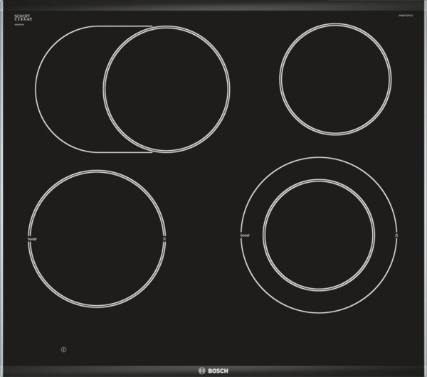 BOSCH Series 8 Electric hob PKN675DP1D 60 cm Black, With frame surface-mounted