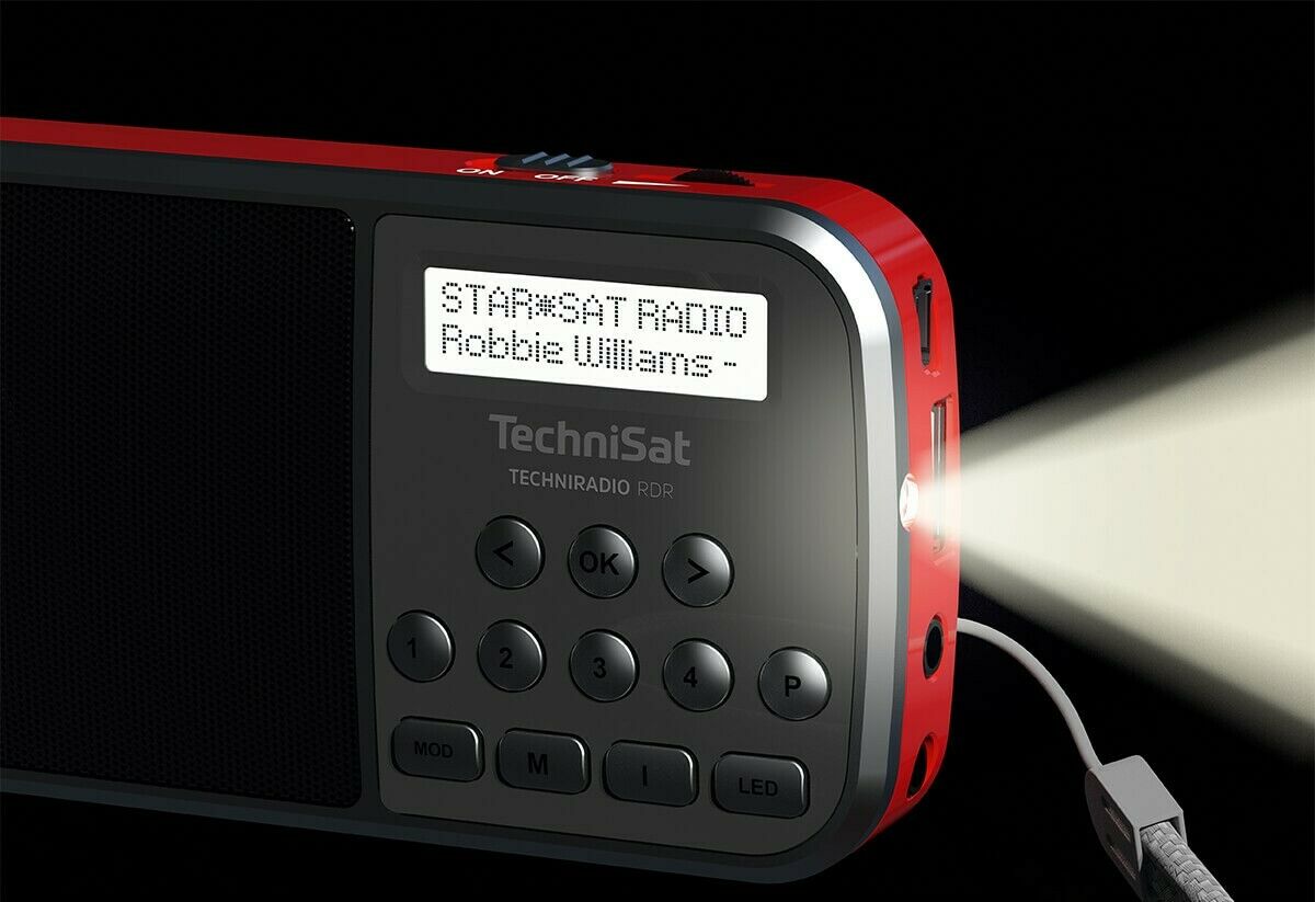 TechniSat Techniradio RDR Pocket radio USB, Article EAN: Store-Jet 0000/3922 AUX, DAB+, | | | FM red number and -| technology electronics Sustainable 4019588039223