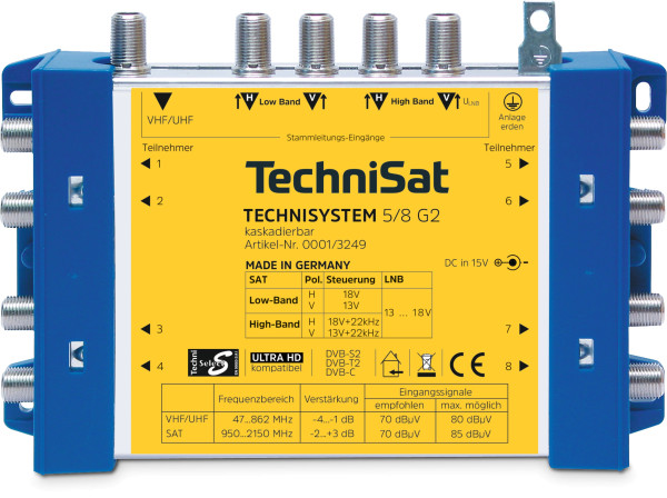 TECHNISAT TECHNISYSTEM58G Multischalter 5/8 0001/3249 (4019588132498) blau/gelb