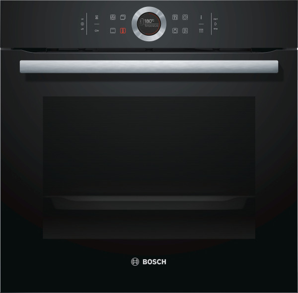 BOSCH HBG675BB1 Series 8 Oven, black, 13 heating modes, pyrolysis, 4D hot air, [Energy Efficiency Class: A+]
