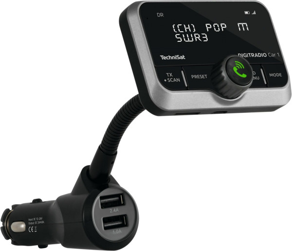 TechniSat Digitradio Car 1 Adapter Auto Bluetooth USB Transmitter Radio schwarz