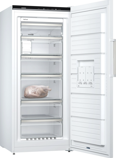 SIEMENS GS51NAWCV iQ500, Freestanding freezer, 161 x 70 cm, white