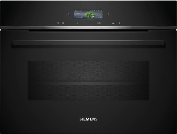 Siemens CM724G1B1 iQ700 Einbau-Kompaktbackofen mit Mikrowellenfunktion, 60 x 45 cm, schwarz