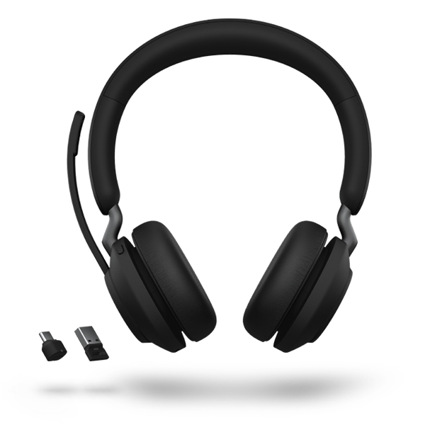 Jabra Evolve2 65 kabelloser On-Ear Headset inkl. Link380c UC + Stand, Beige (26599-989-888), EAN: 5706991022957