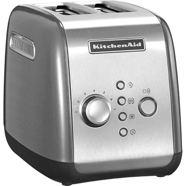 KitchenAid 5KMT221ECU Toaster1100 Watt, 2 kurze Schlitze für 2 Scheiben, Contur Silber, EAN: 5413184160654