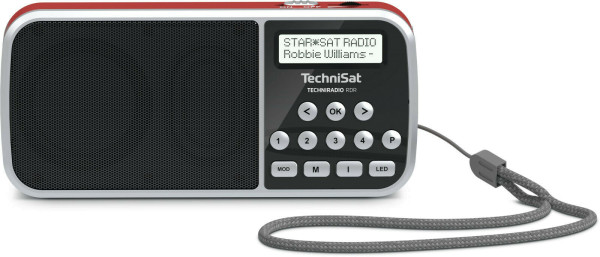 TechniSat Techniradio RDR Pocket Radio DAB+, FM AUX, USB, rot