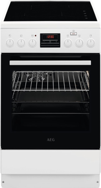 AEG CIB56484BW Free-standing cooker with SteamBake 50cm induction hob, white,